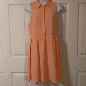 H&M Divided Coral Sleeveless Collar Dress